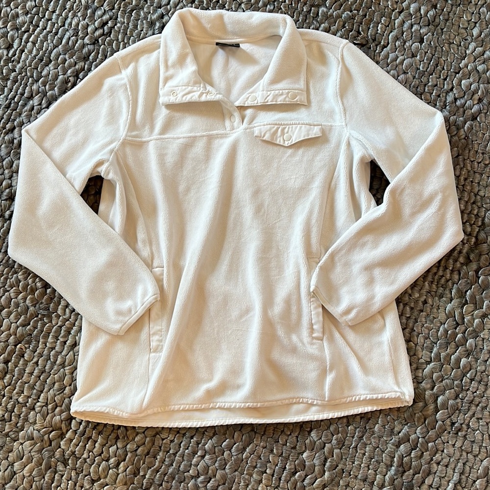 Cream Quarter-Button Pullover